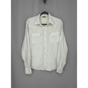 Salt Valley Shirt Mens Medium Blue Stripe Pearl Snap Long Sleeve Western Cowboy